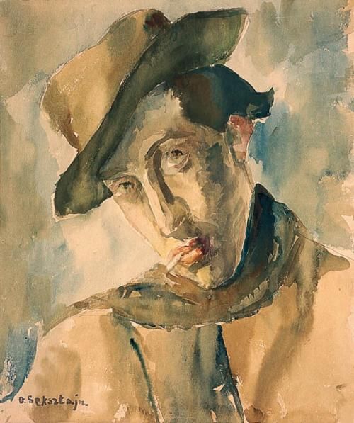 Gela Seksztajn, "Portret mężczyzny", ot. dzięki uprzejmości Żydowskiego Instytutu Historycznego